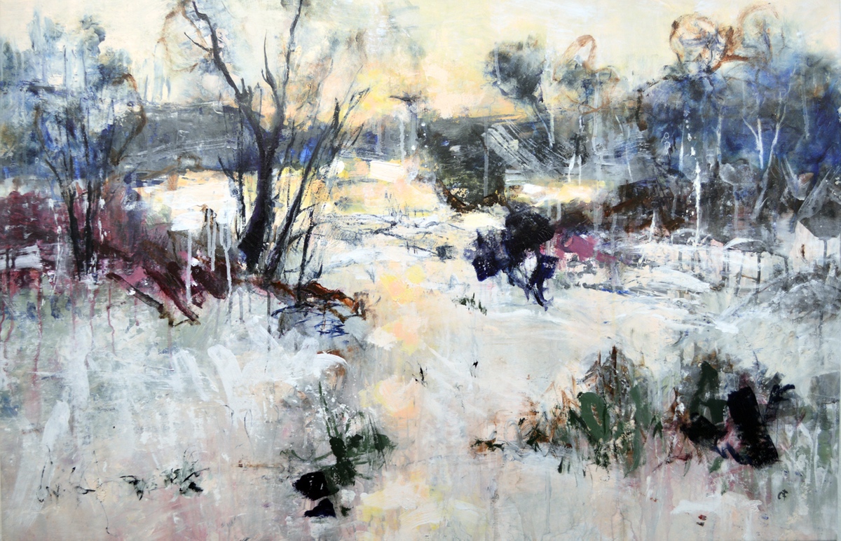 “Frostvejr - Lidt sne“ 70 x 110 cm. 2017. Akryl på lærred. (Carsten Frank nr. 1848) Sold