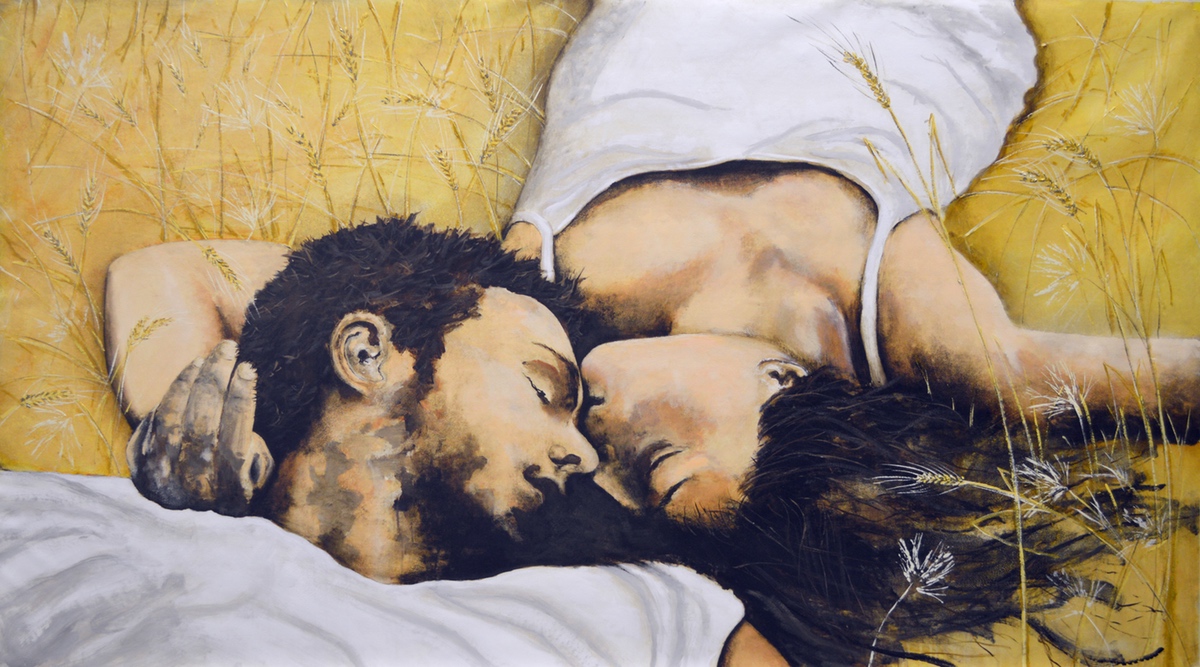 “The Innocent Love” I, 2015, 110 x 200 cm. Akryl på lærred. (Carsten Frank nr. 1693) Sold